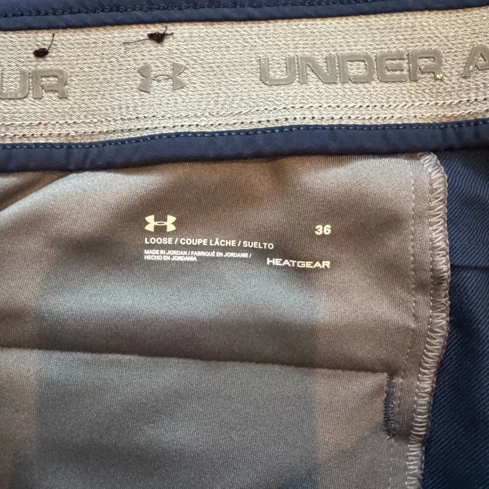 Under Armour Men HeatGear Golf Shorts 36 Navy Blue Performance Stretch Athletic